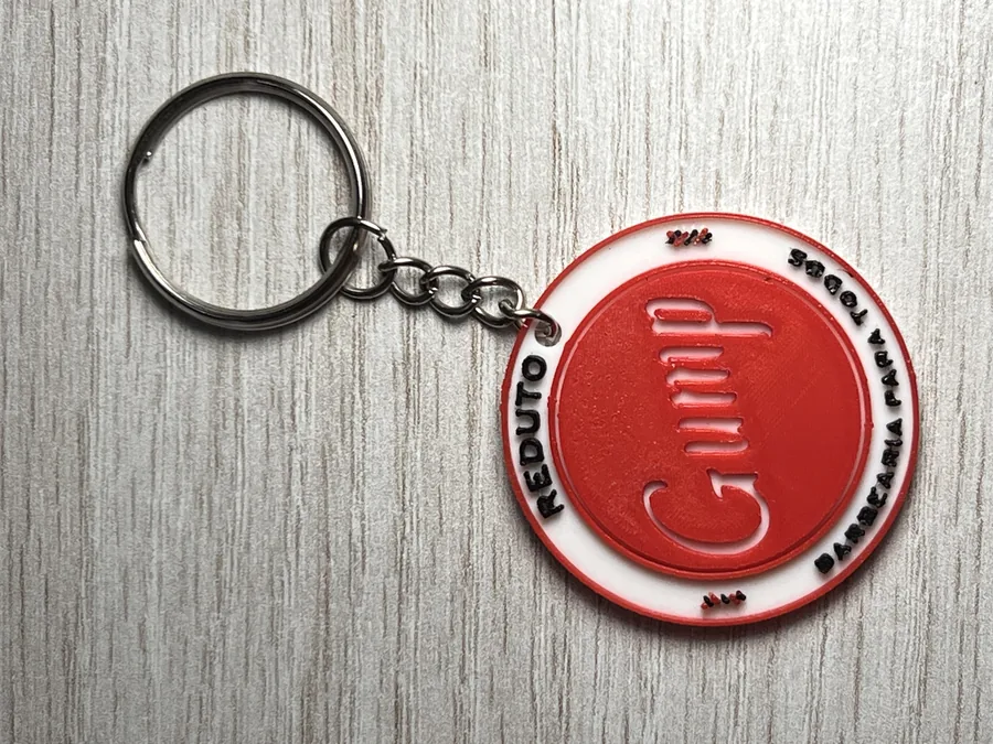 Chaveiro corporativo personalizado impresso em 3D